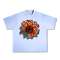 Grape Ice American Flag sunflower 4th of july Urban Heavy Tee - FaDigitalArtStudio