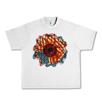 Lunar Rock American Flag sunflower 4th of july Urban Heavy Tee - FaDigitalArtStudio
