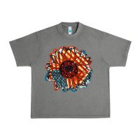 Tornado American Flag sunflower 4th of july Urban Heavy Tee - FaDigitalArtStudio