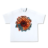 White American Flag sunflower 4th of july Urban Heavy Tee - FaDigitalArtStudio