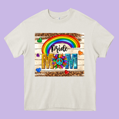 Pride Mom Heavy Core Tee Designed By Tumblerdesignbyshophia