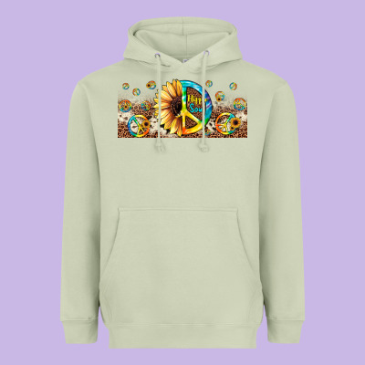 Hippie Soul Leopard Sunflower Heavyweight Hoodie Designed By Jahusdesignshop