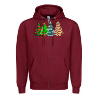 Burgundy Christmas tree cakes and Christmas trees  ado Zipper Hoodie - AdoDesignShop