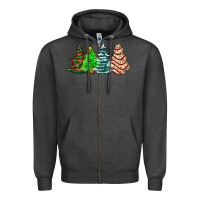Charcoal Heather Christmas tree cakes and Christmas trees  ado Zipper Hoodie - AdoDesignShop