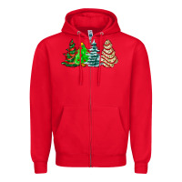 Red Christmas tree cakes and Christmas trees  ado Zipper Hoodie - AdoDesignShop