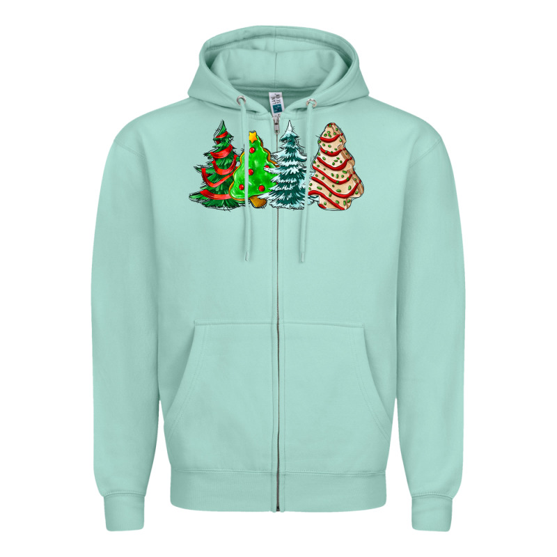 Christmas Tree Cakes And Christmas Trees  Ado Zipper Hoodie by AdoDesignShop | Teevron
