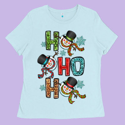 Ho Ho Ho Ladies Tee Designed By Oliviacreatesart