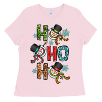 Bubblegum Pink ho ho ho Ladies Tee - OliviaCreatesArt