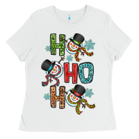 White ho ho ho Ladies Tee - OliviaCreatesArt