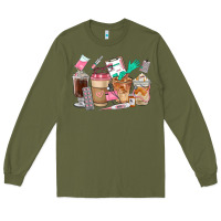 Army Green Nurse Coffee Cups Long Sleeve Tee - FaDigitalArtStudio