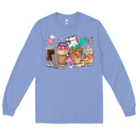 Colony Blue Nurse Coffee Cups Long Sleeve Tee - FaDigitalArtStudio