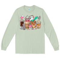 Matcha Nurse Coffee Cups Long Sleeve Tee - FaDigitalArtStudio