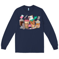 Navy Nurse Coffee Cups Long Sleeve Tee - FaDigitalArtStudio
