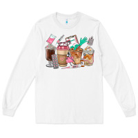 White Nurse Coffee Cups Long Sleeve Tee - FaDigitalArtStudio