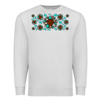 Dove Grey cowhide leopard sunflower gemstone Premium Sweatshirt - JahusDesignShop