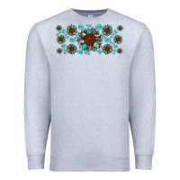 Heather Grey cowhide leopard sunflower gemstone Premium Sweatshirt - JahusDesignShop