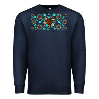 Navy cowhide leopard sunflower gemstone Premium Sweatshirt - JahusDesignShop