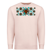Pale Pink cowhide leopard sunflower gemstone Premium Sweatshirt - JahusDesignShop