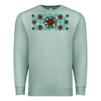 Seafoam cowhide leopard sunflower gemstone Premium Sweatshirt - JahusDesignShop