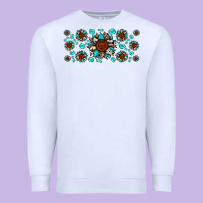 Cowhide Leopard Sunflower Gemstone Premium Sweatshirt Designed By Jahusdesignshop