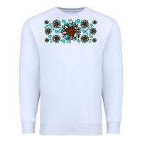 White cowhide leopard sunflower gemstone Premium Sweatshirt - JahusDesignShop