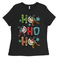 Black ho ho ho Ladies Tee - OliviaCreatesArt