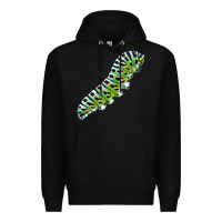 Black Papilio Machaon Caterpillar Premium Hoodie - LillyAllenDesigns