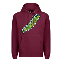 Burgundy Papilio Machaon Caterpillar Premium Hoodie - LillyAllenDesigns