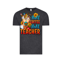 Vintage Black Half Coffee Half Teacher Vintage Tee - FaDigitalArtStudio
