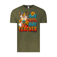 Vintage Olive Half Coffee Half Teacher Vintage Tee - FaDigitalArtStudio