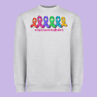 Fight Cancer In All Colors Heavyweight Sweatshirt Designed By Adodesignshop