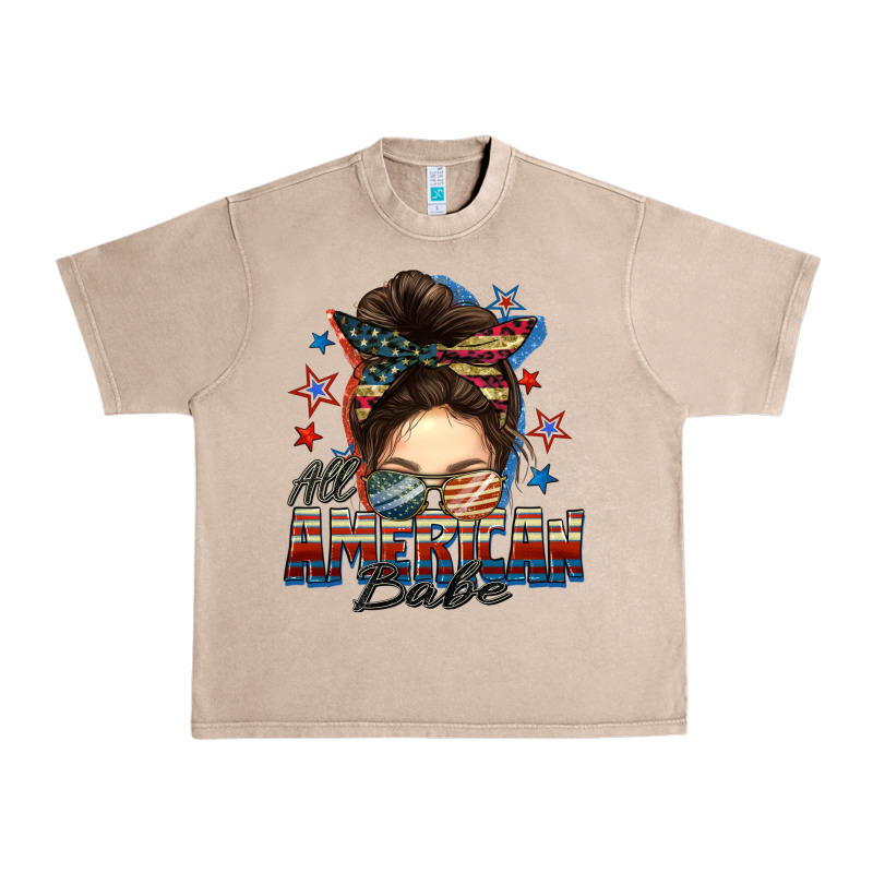American Babe Messy Bun Urban Heavy Tee by FaDigitalArtStudio | Teevron