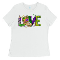 White love teacher mardi gras Ladies Tee - OliviaCreatesArt