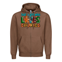 Chestnut just a girl who loves cookies Zipper Hoodie - AdoDesignShop