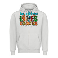 Dove Grey just a girl who loves cookies Zipper Hoodie - AdoDesignShop