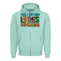 Seafoam just a girl who loves cookies Zipper Hoodie - AdoDesignShop