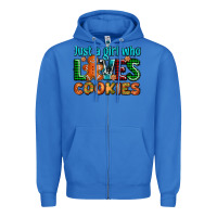 True Royal just a girl who loves cookies Zipper Hoodie - AdoDesignShop