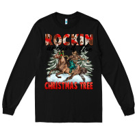 Black Rockin Around The Christmas Tree Rodeo Long Sleeve Tee - FaDigitalArtStudio