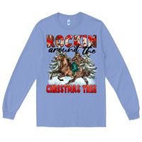 Colony Blue Rockin Around The Christmas Tree Rodeo Long Sleeve Tee - FaDigitalArtStudio