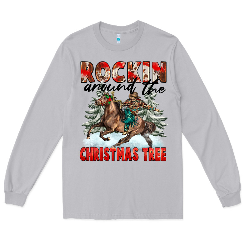 Rockin Around The Christmas Tree Rodeo Long Sleeve Tee by FaDigitalArtStudio | Teevron
