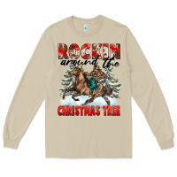 Mushroom Rockin Around The Christmas Tree Rodeo Long Sleeve Tee - FaDigitalArtStudio