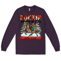 Plum Rockin Around The Christmas Tree Rodeo Long Sleeve Tee - FaDigitalArtStudio