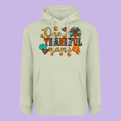 One Thankful Mama Heavyweight Hoodie Designed By Jahusdesignshop