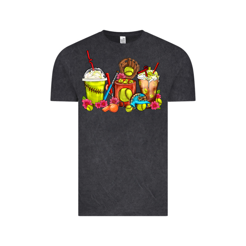 Softball Coffee Cups Vintage Tee by FaDigitalArtStudio | Teevron