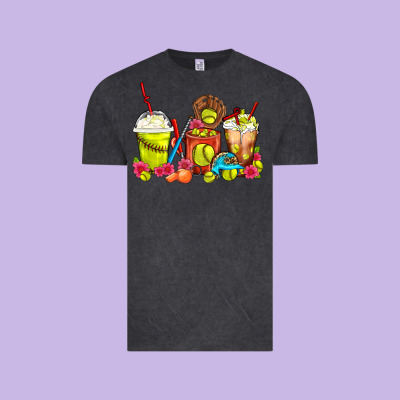 Softball Coffee Cups Vintage Tee Designed By Fadigitalartstudio