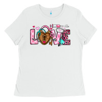 White love valentines day nurse Ladies Tee - OliviaCreatesArt