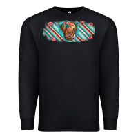 Black cow floral Premium Sweatshirt - JahusDesignShop