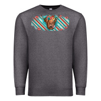 Charcoal Heather cow floral Premium Sweatshirt - JahusDesignShop