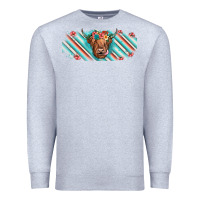 Heather Grey cow floral Premium Sweatshirt - JahusDesignShop