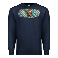 Navy cow floral Premium Sweatshirt - JahusDesignShop